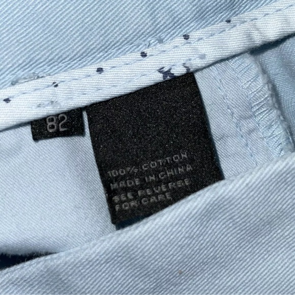 Oxford Men's Chambray Blue Henry Chino Shorts NWT $129 32 Cotton New - Picture 6 of 8